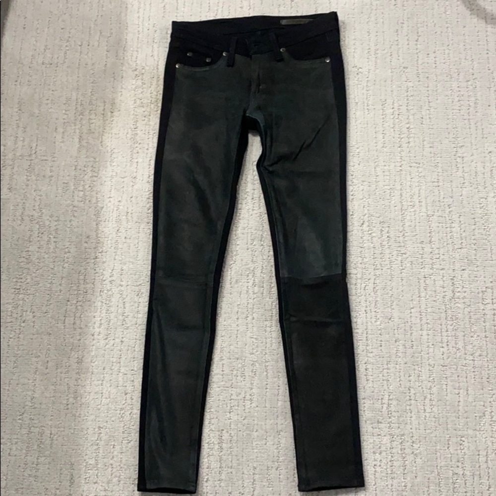 Rag and bone suede leather black pants